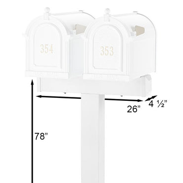 Whitehall Dual Personalized Mailboxes Package, White