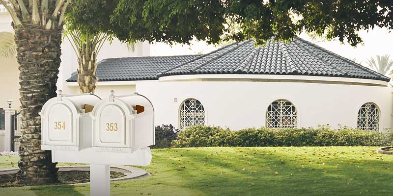 Whitehall Dual Personalized Mailboxes Package, White