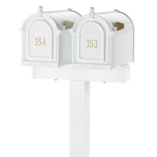 Whitehall Dual Personalized Mailboxes Package, White