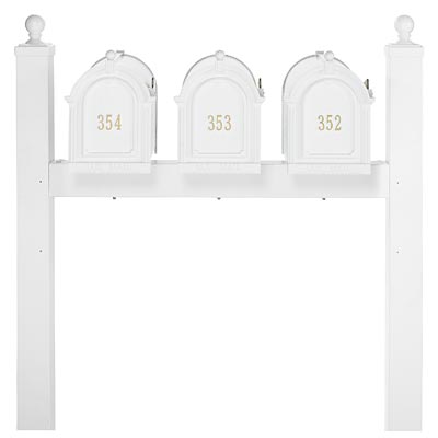 Whitehall Triple Personalized Mailboxes Package, White