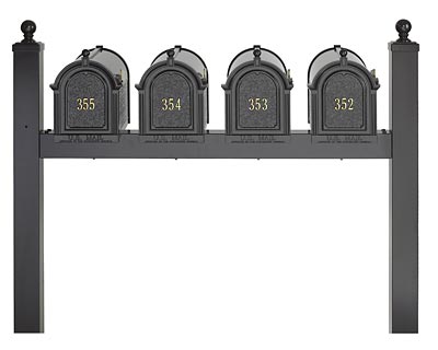 Whitehall Quad Personalized Mailboxes Package, Black