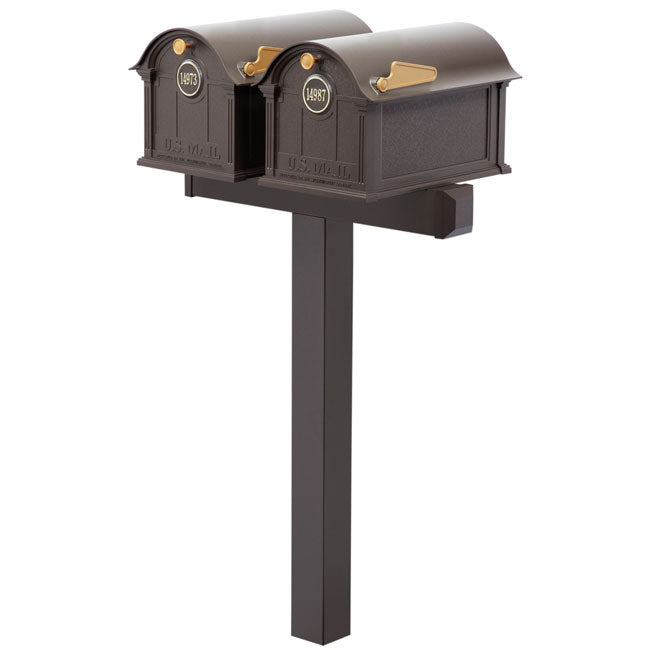 Whitehall Classic Custom Balmoral Mailbox Duo, Bronze/Gold