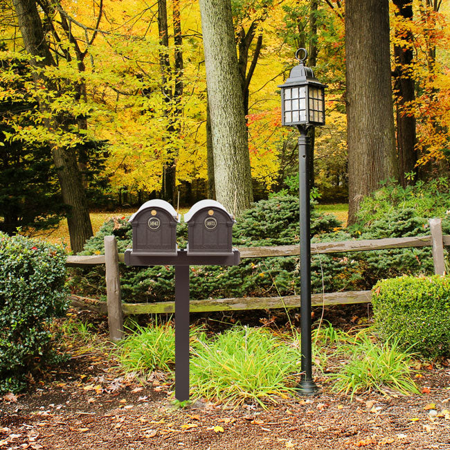Whitehall Classic Custom Balmoral Mailbox Duo, Bronze/Gold