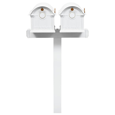 Whitehall Classic Custom Balmoral Mailbox Duo, White/Gold