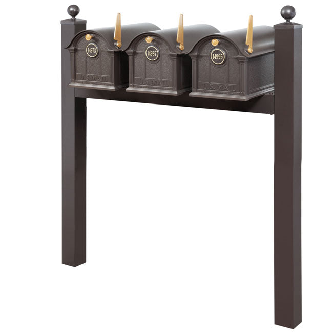 Whitehall Grand Custom Balmoral Mailbox Trio, Bronze/Gold