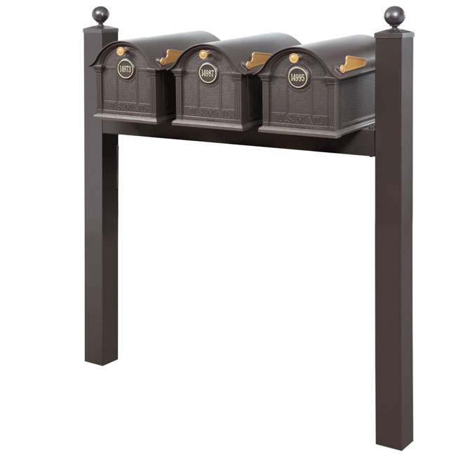 Whitehall Grand Custom Balmoral Mailbox Trio, Bronze/Gold