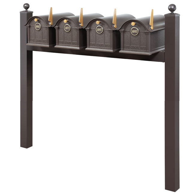 Whitehall Grand Custom Balmoral Mailbox Quad, Bronze/Gold