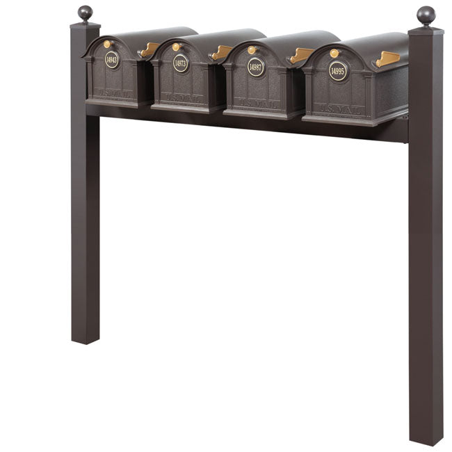 Whitehall Grand Custom Balmoral Mailbox Quad, Bronze/Gold