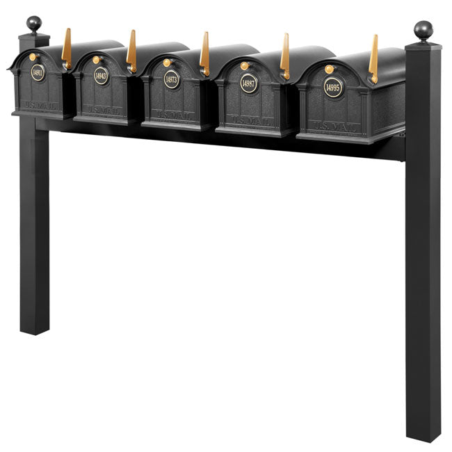 Whitehall Grand Custom Balmoral Mailbox Quint, Black/Gold