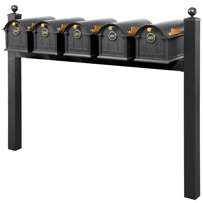 Whitehall Grand Custom Balmoral Mailbox Quint, Black/Gold