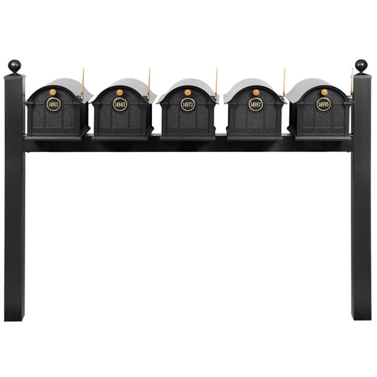Whitehall Grand Custom Balmoral Mailbox Quint, Black/Gold