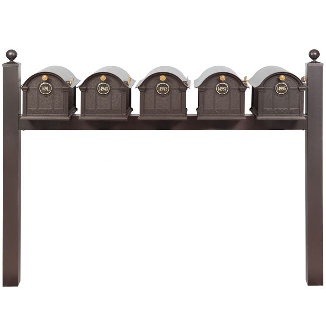 Whitehall Grand Custom Balmoral Mailbox Quint, Bronze/Gold