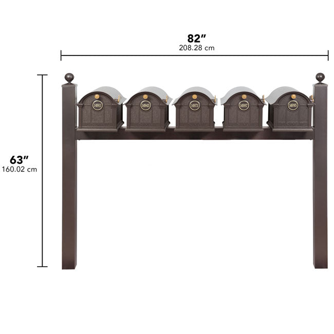 Whitehall Grand Custom Balmoral Mailbox Quint, Bronze/Gold