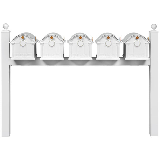 Whitehall Grand Custom Balmoral Mailbox Quint, White/Gold