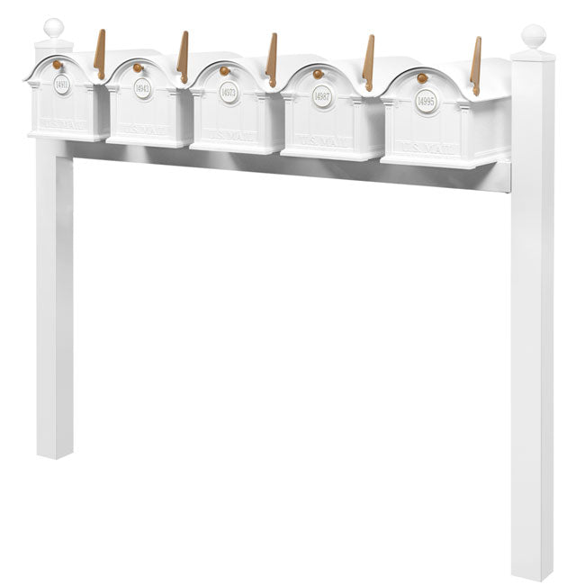 Whitehall Grand Custom Balmoral Mailbox Quint, White/Gold