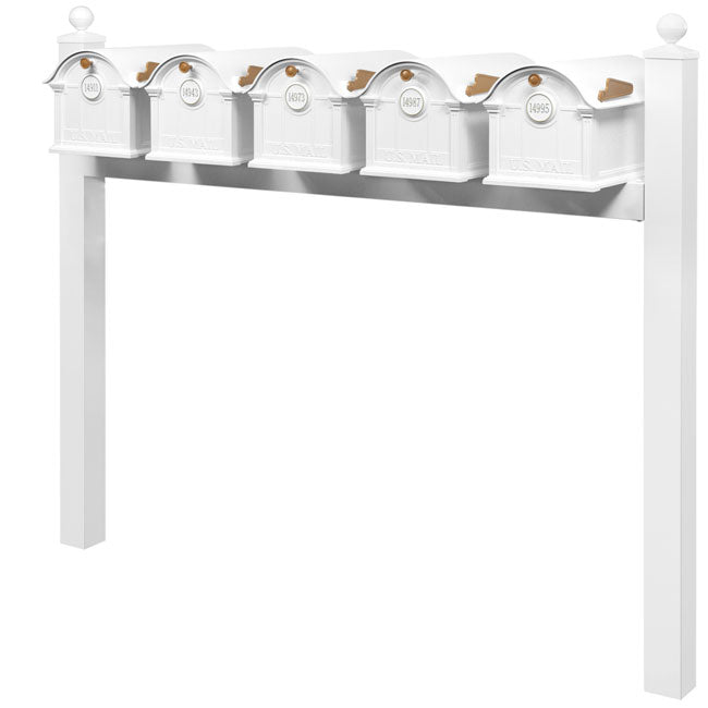 Whitehall Grand Custom Balmoral Mailbox Quint, White/Gold