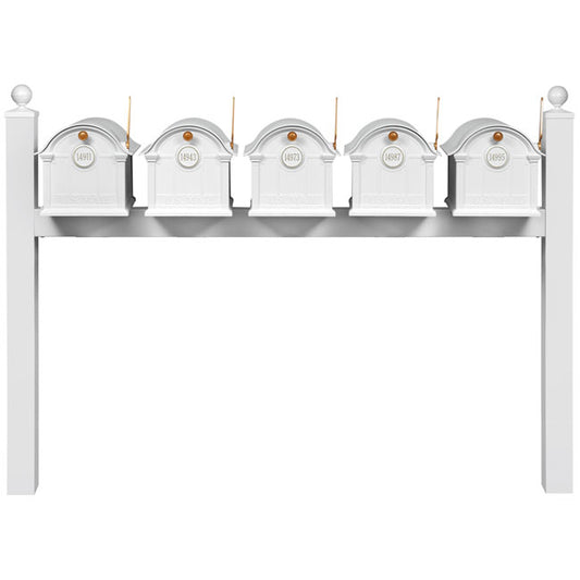 Whitehall Grand Custom Balmoral Mailbox Quint, White/Gold