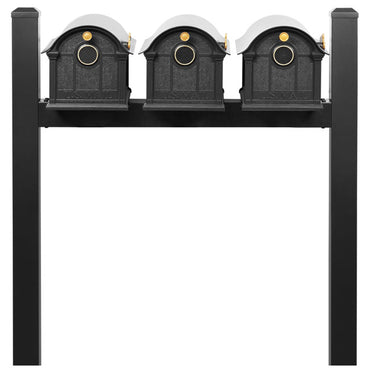 Whitehall Classic Custom Balmoral Mailbox Trio, Black/Gold