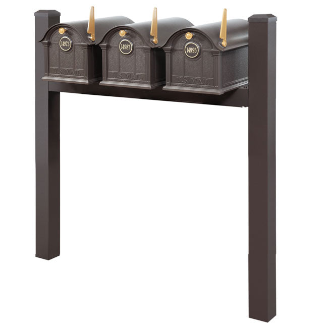 Whitehall Classic Custom Balmoral Mailbox Trio, Bronze/Gold