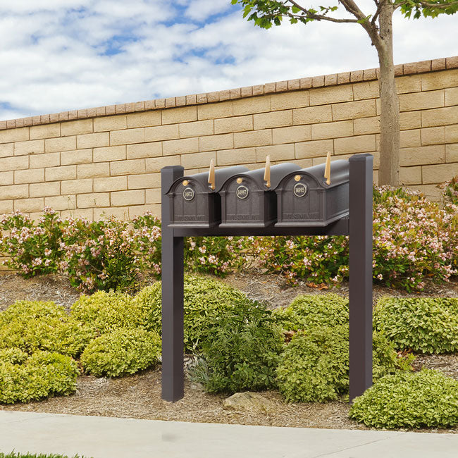 Whitehall Classic Custom Balmoral Mailbox Trio, Bronze/Gold
