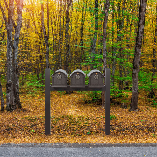 Whitehall Classic Custom Balmoral Mailbox Trio, Bronze/Gold