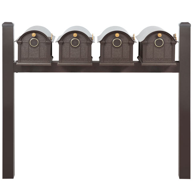 Whitehall Classic Custom Balmoral Mailbox Quad, Bronze/Gold