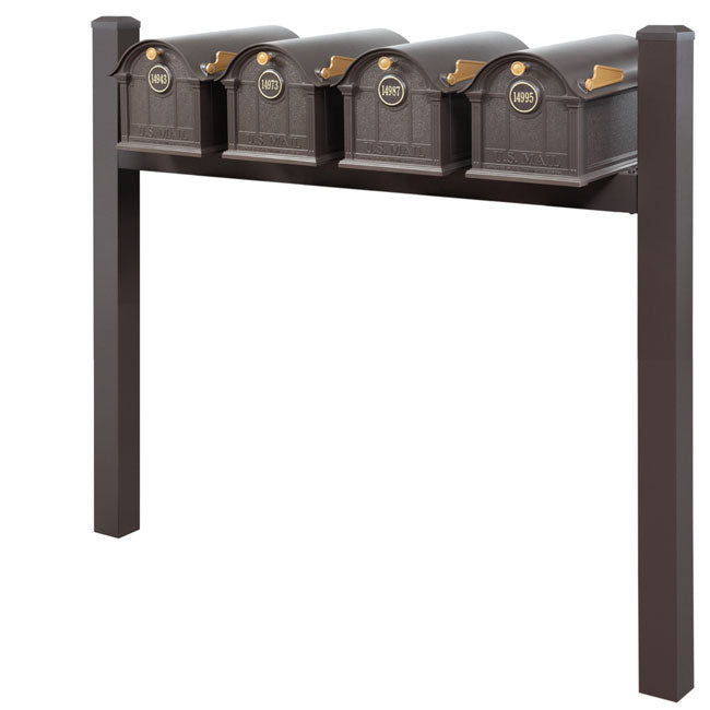 Whitehall Classic Custom Balmoral Mailbox Quad, Bronze/Gold