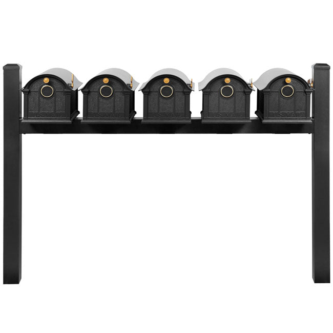 Whitehall Classic Custom Balmoral Mailbox Quint, Black/Gold