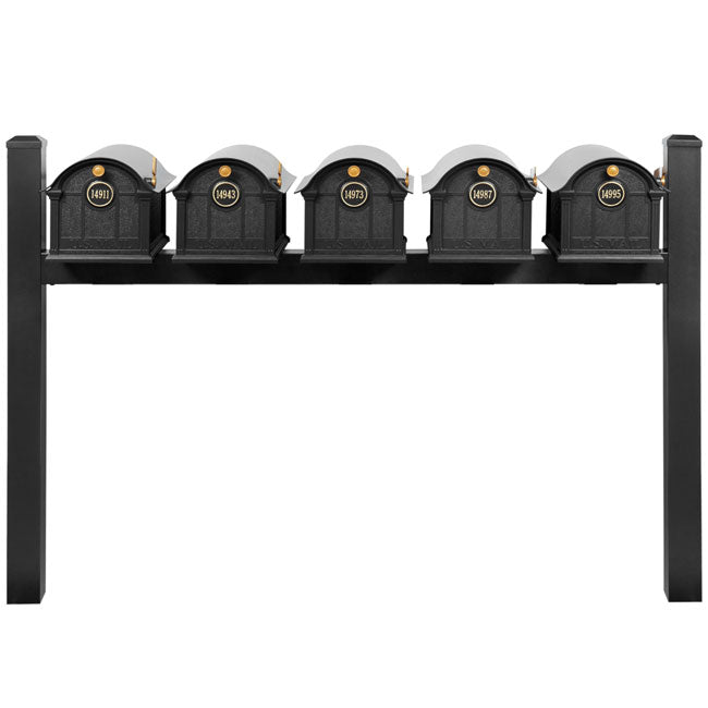 Whitehall Classic Custom Balmoral Mailbox Quint, Black/Gold