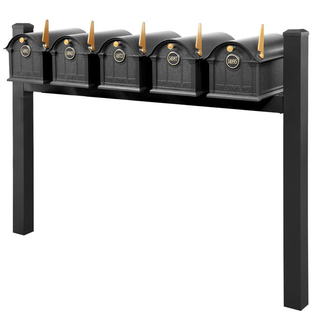 Whitehall Classic Custom Balmoral Mailbox Quint, Black/Gold