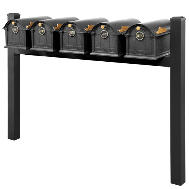 Whitehall Classic Custom Balmoral Mailbox Quint, Black/Gold