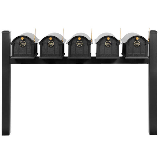 Whitehall Classic Custom Balmoral Mailbox Quint, Black/Gold