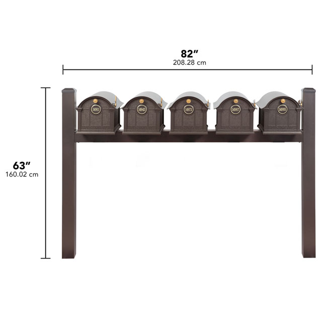 Whitehall Classic Custom Balmoral Mailbox Quint, Bronze/Gold