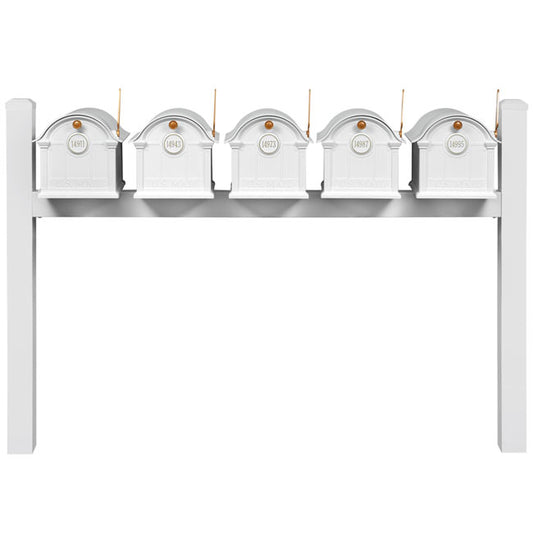 Whitehall Classic Custom Balmoral Mailbox Quint, White/Gold