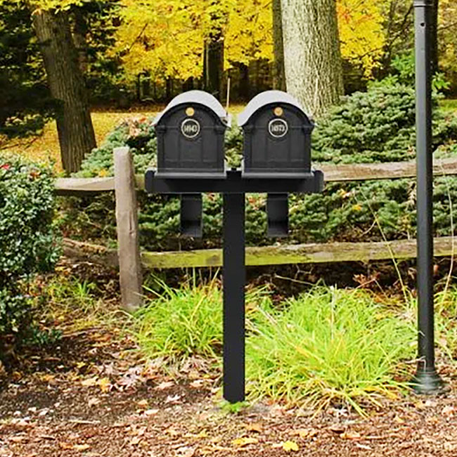 Whitehall Deluxe Custom Balmoral Mailbox Duo, Black/Gold