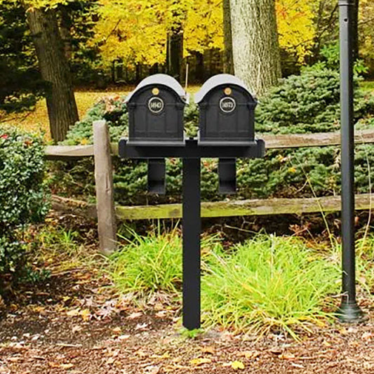 Whitehall Deluxe Custom Balmoral Mailbox Duo, Black/Gold