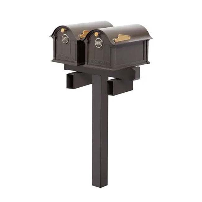 Whitehall Deluxe Custom Balmoral Mailbox Duo, Bronze/Gold