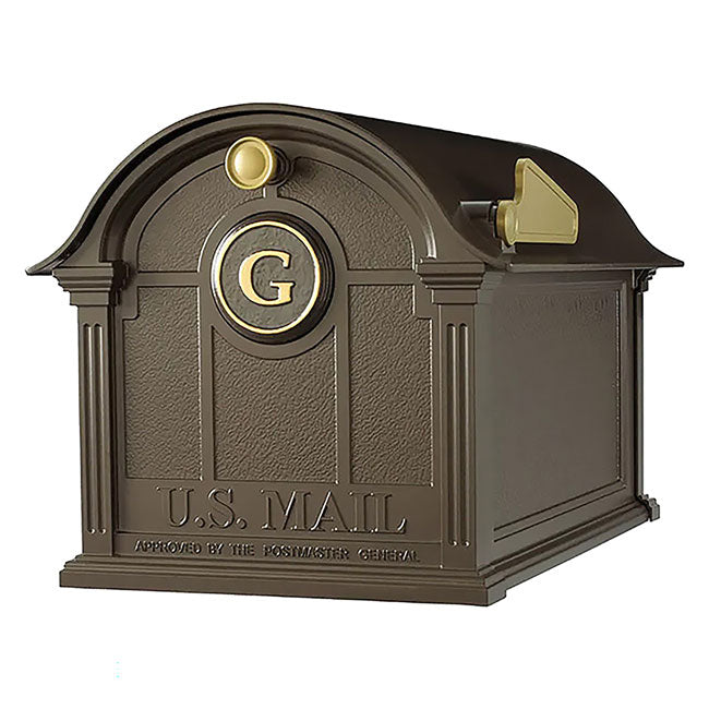 Whitehall Deluxe Custom Balmoral Mailbox Duo, Bronze/Gold