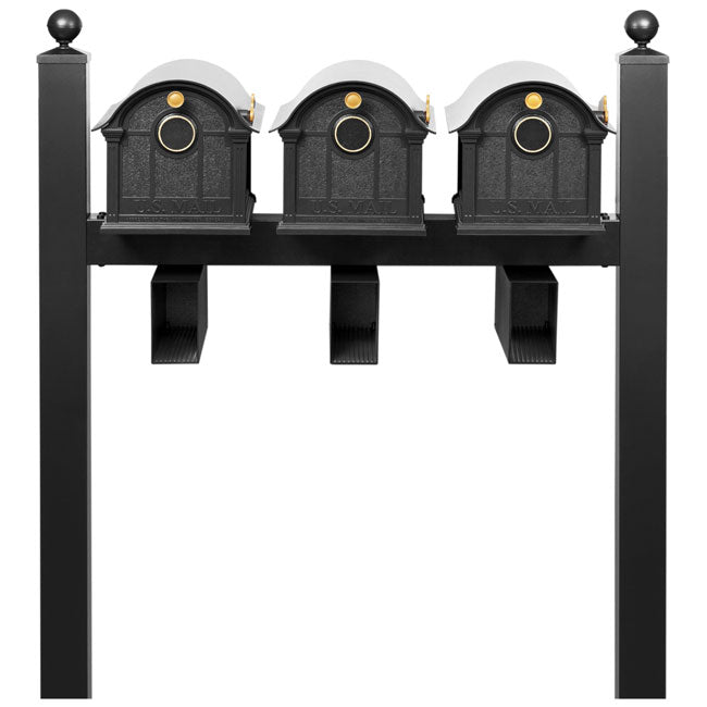 Whitehall Superior Custom Balmoral Mailbox Trio, Black/Gold
