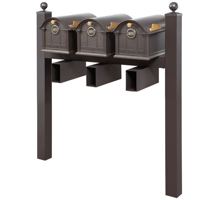 Whitehall Superior Custom Balmoral Mailbox Trio, Bronze/Gold