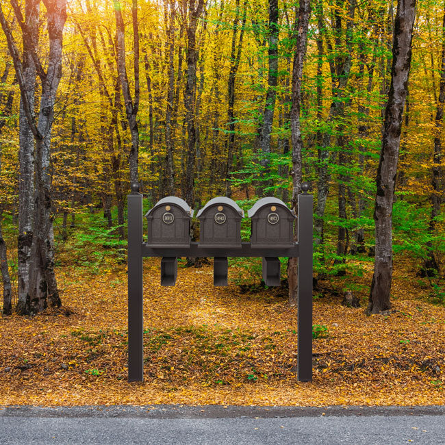 Whitehall Superior Custom Balmoral Mailbox Trio, Bronze/Gold