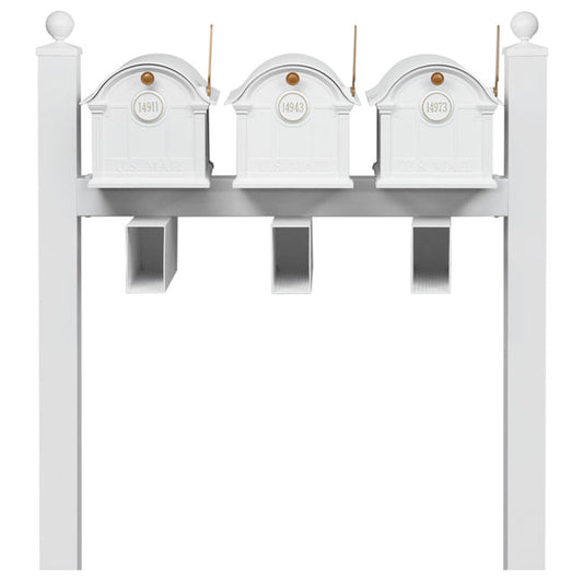 Whitehall Superior Custom Balmoral Mailbox Trio, White/Gold