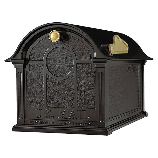 Whitehall Superior Custom Balmoral Mailbox Quad, Black/Gold