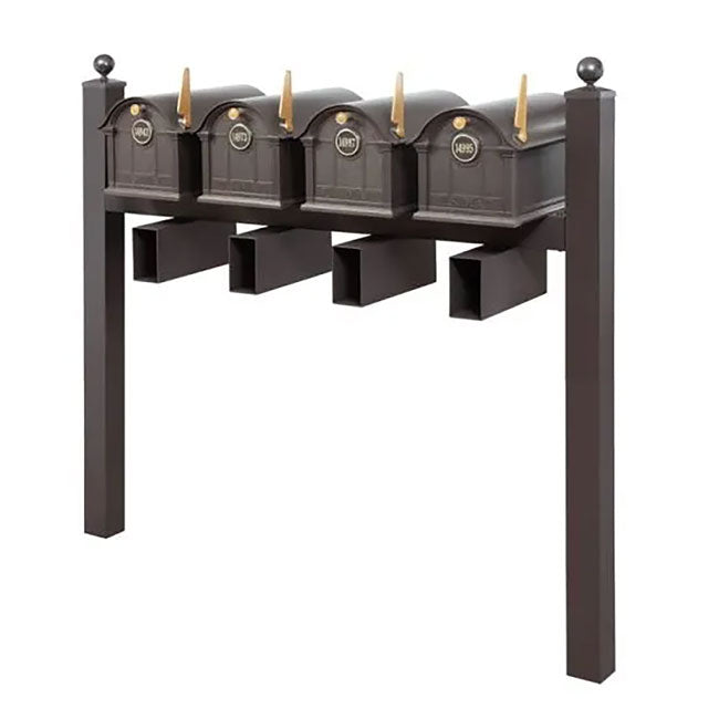 Whitehall Superior Custom Balmoral Mailbox Quad, Bronze/Gold