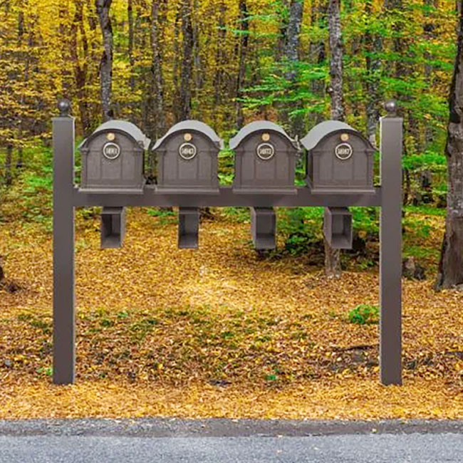 Whitehall Superior Custom Balmoral Mailbox Quad, Bronze/Gold