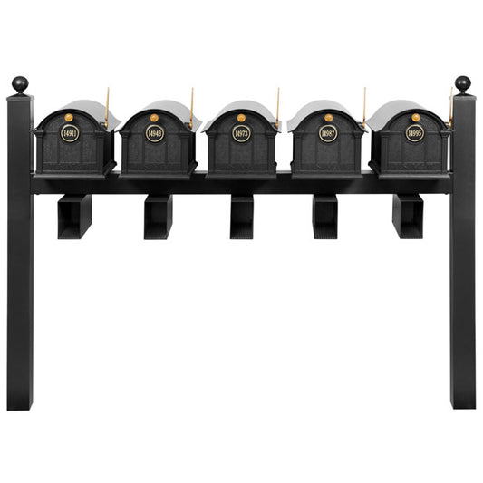 Whitehall Superior Custom Balmoral Mailbox Quint, Black/Gold