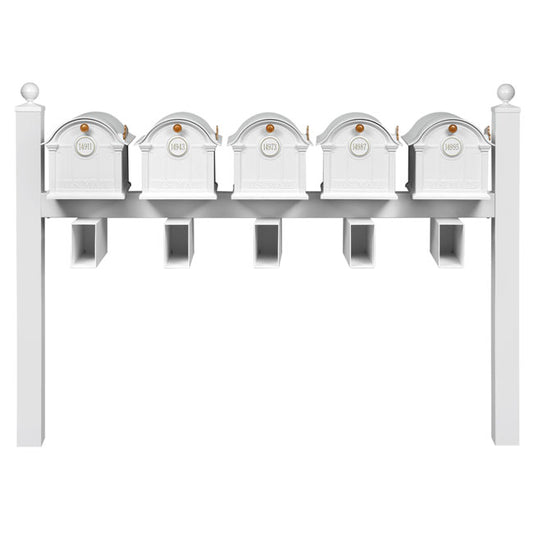Whitehall Superior Custom Balmoral Mailbox Quint, White/Gold