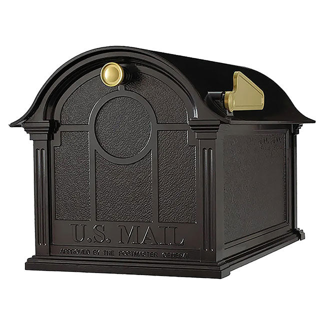 Whitehall Deluxe Custom Balmoral Mailbox Quad, Black/Gold