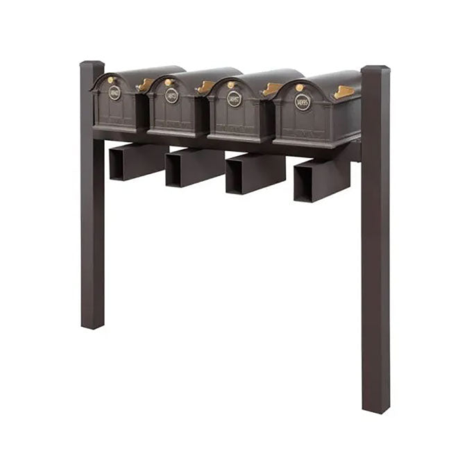 Whitehall Deluxe Custom Balmoral Mailbox Quad, Bronze/Gold