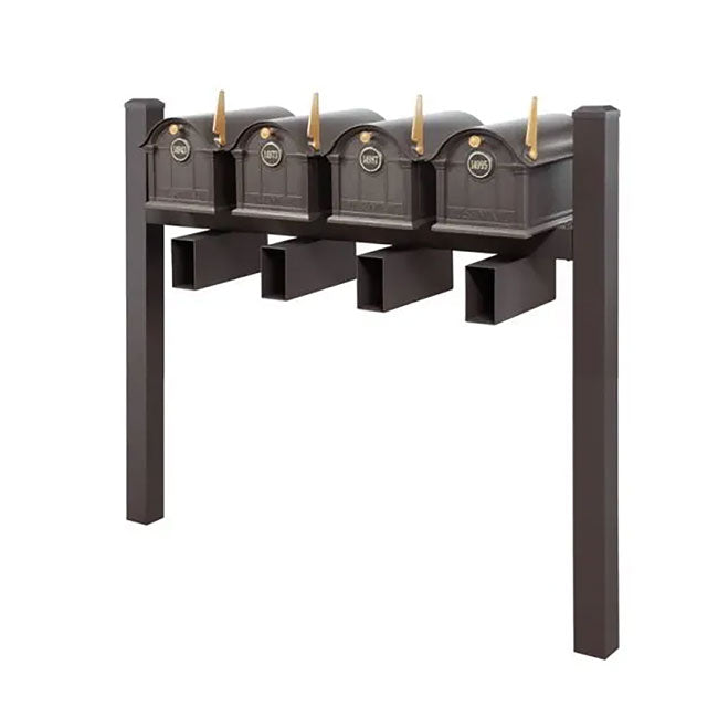 Whitehall Deluxe Custom Balmoral Mailbox Quad, Bronze/Gold